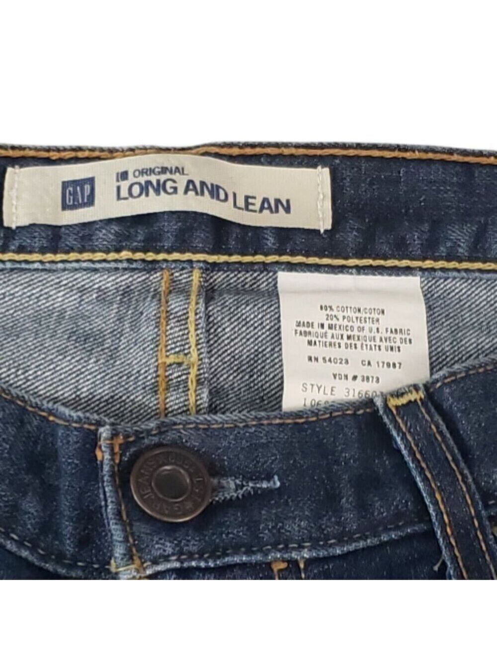 Gap Long And Lean Flare Jeans Womens Long Blue Denim Low Rise Medium Wash 2 - Picture 4 of 5